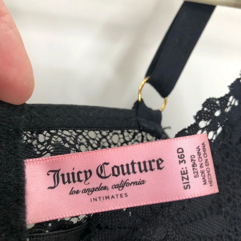 Juicy Couture black padded cup bra